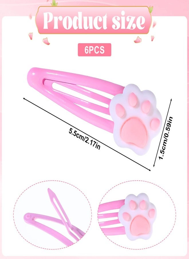 Aeaocvo 6PCS kawaii Hair Clips Pink Cat Hair Clips for Hair Decor Y2k Cat Hair Pins Suitable for Girls, Cartoon Cat Metal Hairpins for Kids, Girls Kawaii Hair Accessories - Image 2